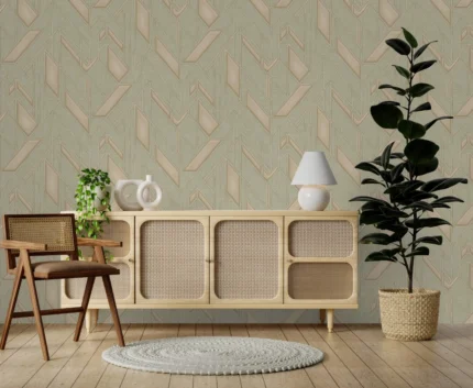 Green Embossed Wallpaper – Natural Aesthetic (24113-3)